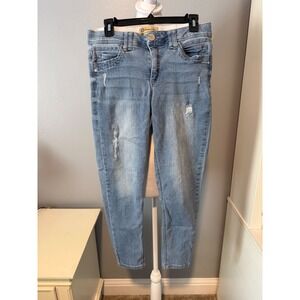 Democracy Ab Solution Skinny Distressed Light Wash Ankle Jeans Womens 8